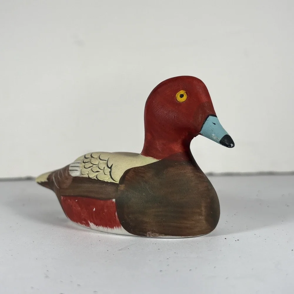Vintage‎ Redhead Diving Duck Hand Painted Porcelain Decoy Bird Decor